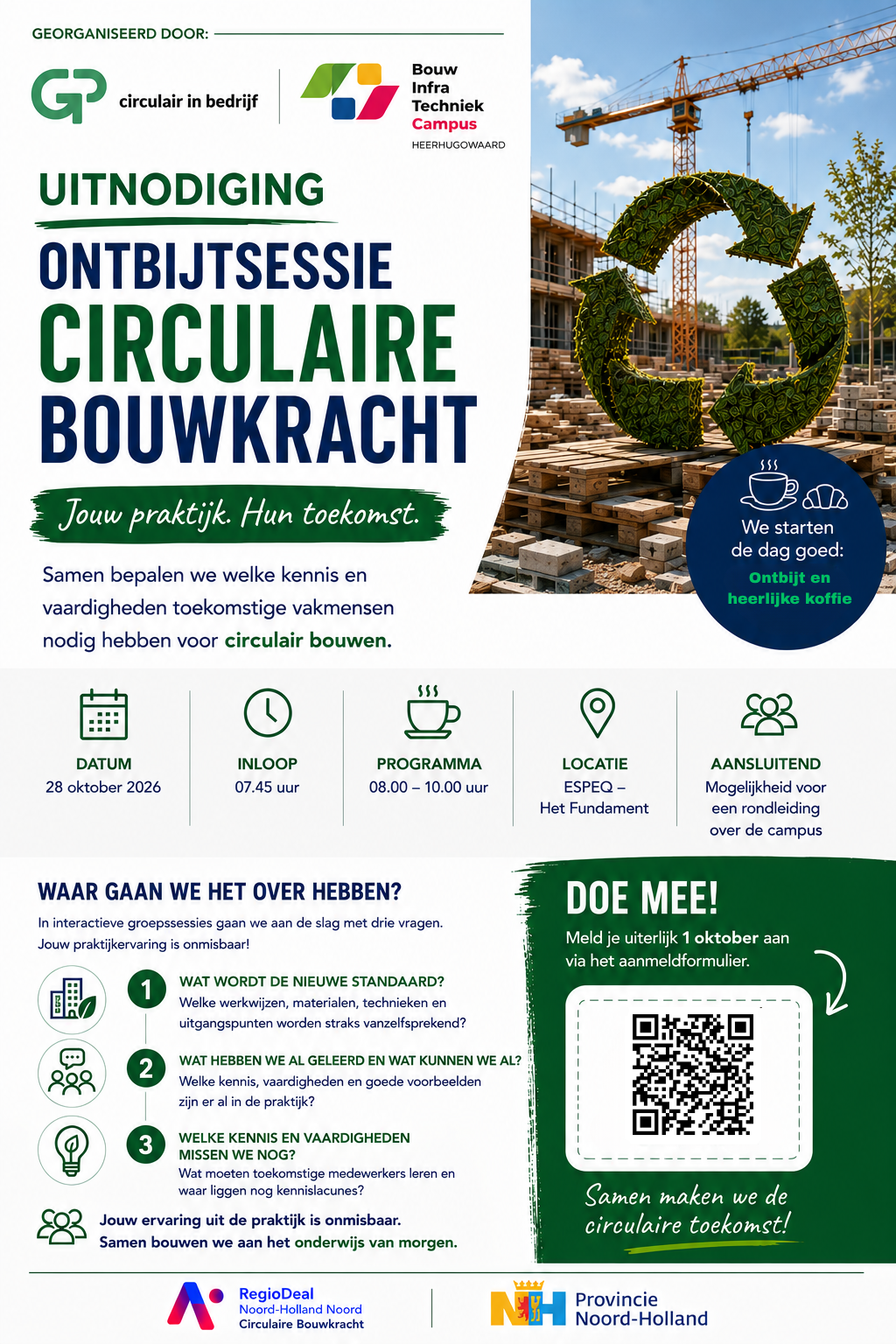 Ontbijtsessie Circulaire Bouwkracht: jouw praktijk, hun toekomst